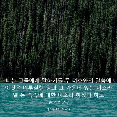 Picture 03 - 에스겔 12:10 KOR - 너는 그들에게 말하기를 주 여호와의 - Bible Verse Picture