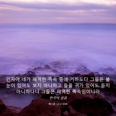 Picture 03 - 에스겔 12:2 KOR - 인자야 네가 패역한 족속 중에 - Bible Verse Picture