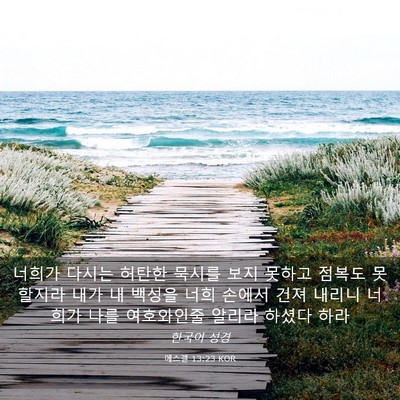 Picture 03 - 에스겔 13:23 KOR - 너희가 다시는 허탄한 묵시를 보지 - Bible Verse Picture