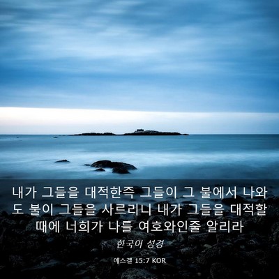 Picture 03 - 에스겔 15:7 KOR - 내가 그들을 대적한즉 그들이 그 - Bible Verse Picture