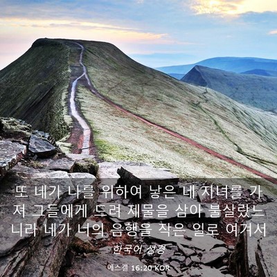 Picture 03 - 에스겔 16:20 KOR - 또 네가 나를 위하여 낳은 네 자녀를 - Bible Verse Picture