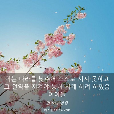 Picture 03 - 에스겔 17:14 KOR - 이는 나라를 낮추어 스스로 서지 - Bible Verse Picture