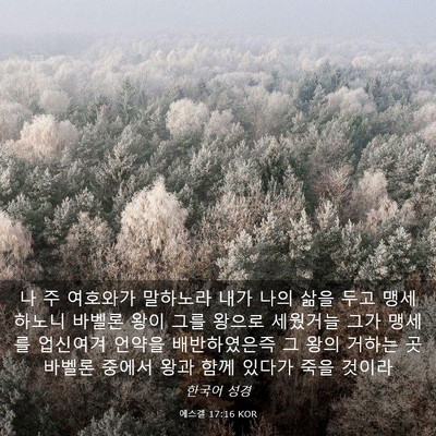 Picture 03 - 에스겔 17:16 KOR - 나 주 여호와가 말하노라 내가 나의 - Bible Verse Picture
