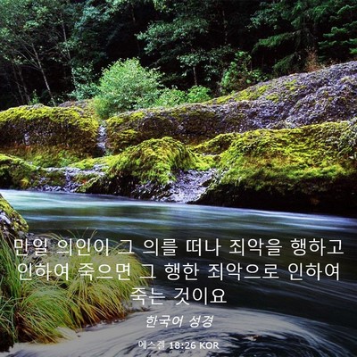 Picture 03 - 에스겔 18:26 KOR - 만일 의인이 그 의를 떠나 죄악을 - Bible Verse Picture
