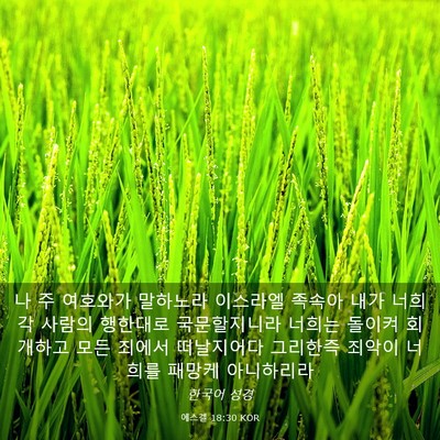 Picture 03 - 에스겔 18:30 KOR - 나 주 여호와가 말하노라 이스라엘 - Bible Verse Picture