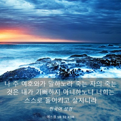 Picture 03 - 에스겔 18:32 KOR - 나 주 여호와가 말하노라 죽는 자의 - Bible Verse Picture