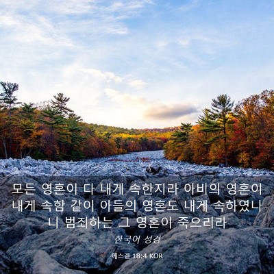Picture 03 - 에스겔 18:4 KOR - 모든 영혼이 다 내게 속한지라 - Bible Verse Picture