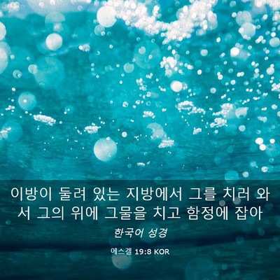 Picture 03 - 에스겔 19:8 KOR - 이방이 둘려 있는 지방에서 그를 - Bible Verse Picture