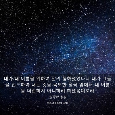 Picture 03 - 에스겔 20:14 KOR - 내가 내 이름을 위하여 달리 - Bible Verse Picture