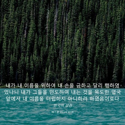 Picture 03 - 에스겔 20:22 KOR - 내가 내 이름을 위하여 내 손을 - Bible Verse Picture