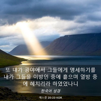 Picture 03 - 에스겔 20:23 KOR - 또 내가 광야에서 그들에게 - Bible Verse Picture