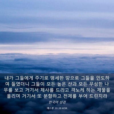 Picture 03 - 에스겔 20:28 KOR - 내가 그들에게 주기로 맹세한 땅으로 - Bible Verse Picture