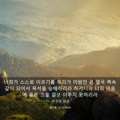 Picture 03 - 에스겔 20:32 KOR - 너희가 스스로 이르기를 우리가 - Bible Verse Picture
