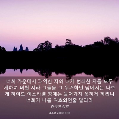 Picture 03 - 에스겔 20:38 KOR - 너희 가운데서 패역한 자와 내게 - Bible Verse Picture