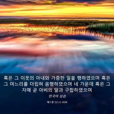 Picture 03 - 에스겔 22:11 KOR - 혹은 그 이웃의 아내와 가증한 일을 - Bible Verse Picture