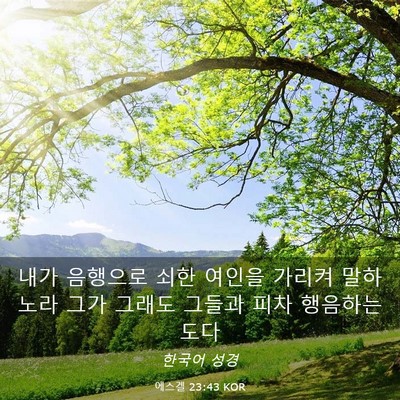 Picture 03 - 에스겔 23:43 KOR - 내가 음행으로 쇠한 여인을 가리켜 - Bible Verse Picture