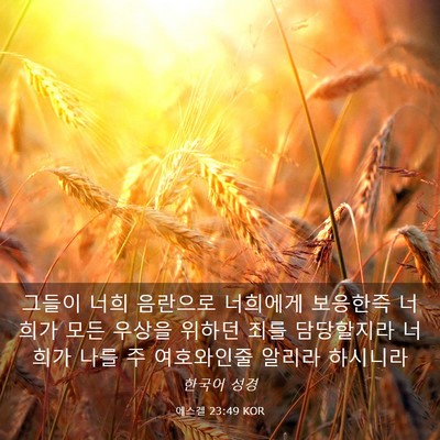 Picture 03 - 에스겔 23:49 KOR - 그들이 너희 음란으로 너희에게 - Bible Verse Picture