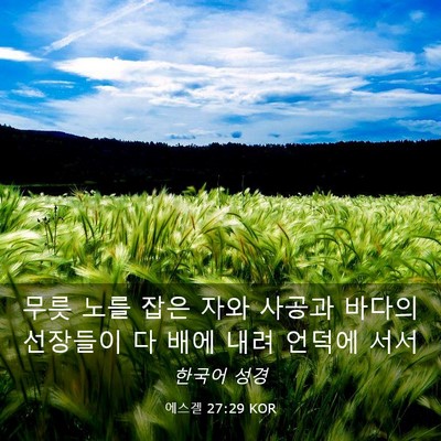 Picture 03 - 에스겔 27:29 KOR - 무릇 노를 잡은 자와 사공과 바다의 - Bible Verse Picture