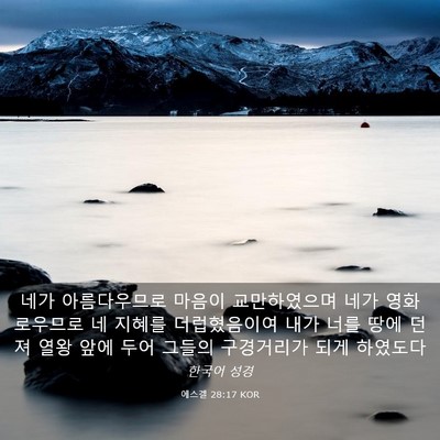 Picture 03 - 에스겔 28:17 KOR - 네가 아름다우므로 마음이 - Bible Verse Picture