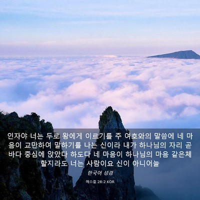 Picture 03 - 에스겔 28:2 KOR - 인자야 너는 두로 왕에게 이르기를 - Bible Verse Picture
