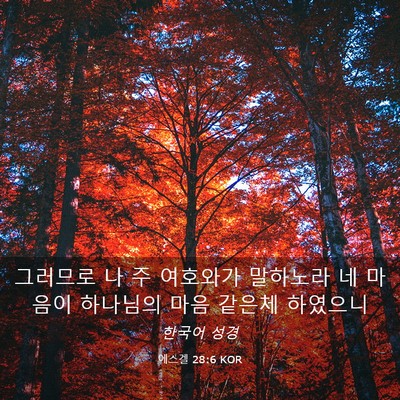 Picture 03 - 에스겔 28:6 KOR - 그러므로 나 주 여호와가 말하노라 - Bible Verse Picture