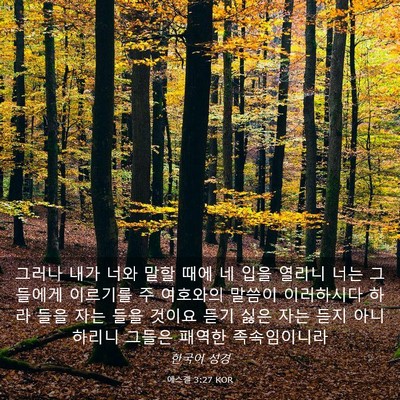 Picture 03 - 에스겔 3:27 KOR - 그러나 내가 너와 말할 때에 네 입을 - Bible Verse Picture