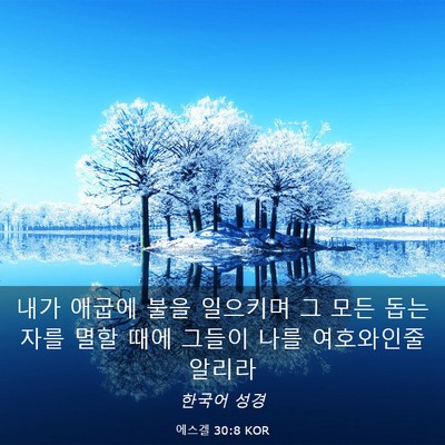 Picture 03 - 에스겔 30:8 KOR - 내가 애굽에 불을 일으키며 그 모든 - Bible Verse Picture