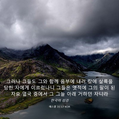 Picture 03 - 에스겔 31:17 KOR - 그러나 그들도 그와 함께 음부에 - Bible Verse Picture