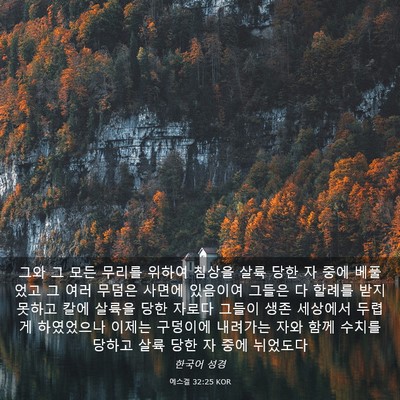 Picture 03 - 에스겔 32:25 KOR - 그와 그 모든 무리를 위하여 침상을 - Bible Verse Picture