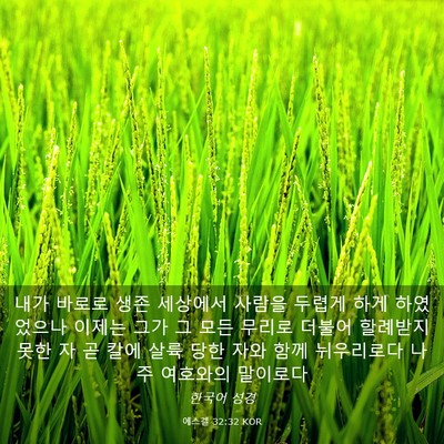 Picture 03 - 에스겔 32:32 KOR - 내가 바로로 생존 세상에서 사람을 - Bible Verse Picture