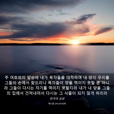 Picture 03 - 에스겔 34:10 KOR - 주 여호와의 말씀에 내가 목자들을 - Bible Verse Picture
