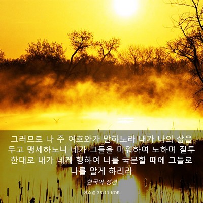 Picture 03 - 에스겔 35:11 KOR - 그러므로 나 주 여호와가 말하노라 - Bible Verse Picture
