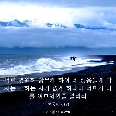 Picture 03 - 에스겔 35:9 KOR - 너로 영원히 황무케 하여 네 - Bible Verse Picture
