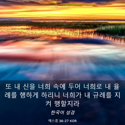 Picture 03 - 에스겔 36:27 KOR - 또 내 신을 너희 속에 두어 너희로 내 - Bible Verse Picture