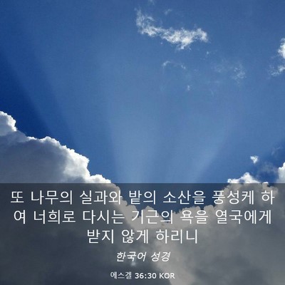 Picture 03 - 에스겔 36:30 KOR - 또 나무의 실과와 밭의 소산을 - Bible Verse Picture