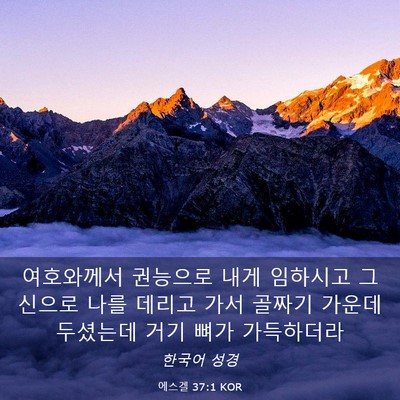 Picture 03 - 에스겔 37:1 KOR - 여호와께서 권능으로 내게 임하시고 - Bible Verse Picture