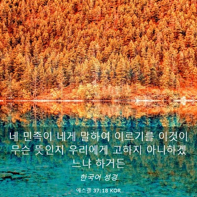 Picture 03 - 에스겔 37:18 KOR - 네 민족이 네게 말하여 이르기를 - Bible Verse Picture
