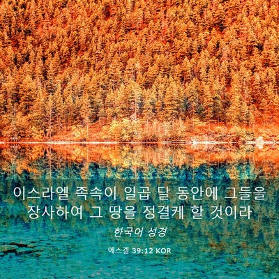 Picture 03 - 에스겔 39:12 KOR - 이스라엘 족속이 일곱 달 동안에 - Bible Verse Picture