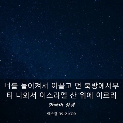 Picture 03 - 에스겔 39:2 KOR - 너를 돌이켜서 이끌고 먼 - Bible Verse Picture