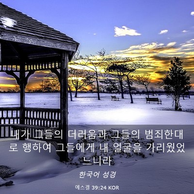 Picture 03 - 에스겔 39:24 KOR - 내가 그들의 더러움과 그들의 - Bible Verse Picture
