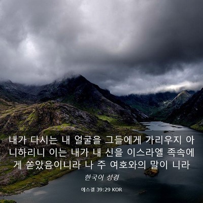 Picture 03 - 에스겔 39:29 KOR - 내가 다시는 내 얼굴을 그들에게 - Bible Verse Picture
