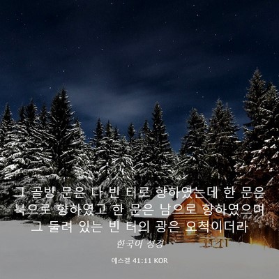 Picture 03 - 에스겔 41:11 KOR - 그 골방 문은 다 빈 터로 향하였는데 - Bible Verse Picture