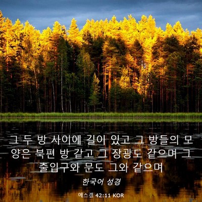 Picture 03 - 에스겔 42:11 KOR - 그 두 방 사이에 길이 있고 그 방들의 - Bible Verse Picture