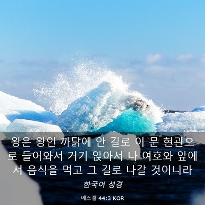 Picture 03 - 에스겔 44:3 KOR - 왕은 왕인 까닭에 안 길로 이 문 - Bible Verse Picture
