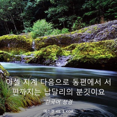 Picture 03 - 에스겔 48:3 KOR - 아셀 지계 다음으로 동편에서 - Bible Verse Picture