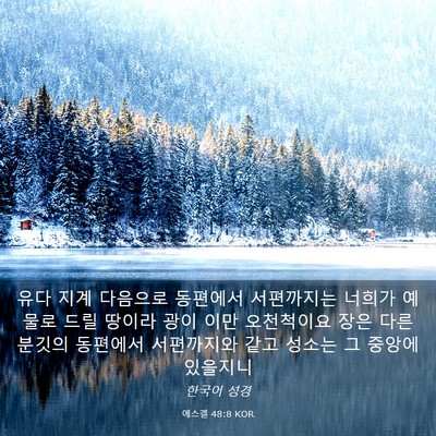 Picture 03 - 에스겔 48:8 KOR - 유다 지계 다음으로 동편에서 - Bible Verse Picture