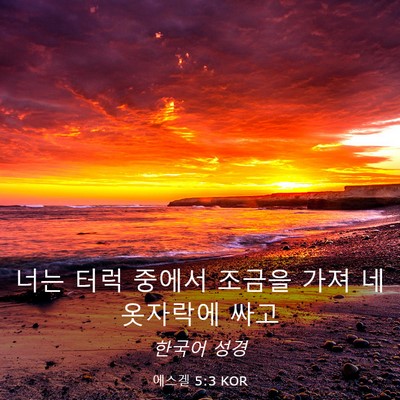 Picture 03 - 에스겔 5:3 KOR - 너는 터럭 중에서 조금을 가져 네 - Bible Verse Picture