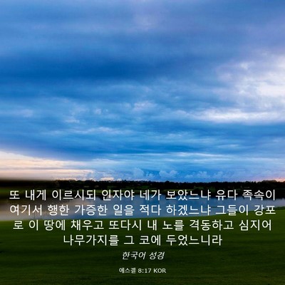 Picture 03 - 에스겔 8:17 KOR - 또 내게 이르시되 인자야 네가 - Bible Verse Picture