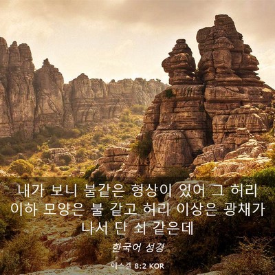 Picture 03 - 에스겔 8:2 KOR - 내가 보니 불같은 형상이 있어 그 - Bible Verse Picture