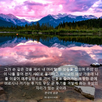Picture 03 - 에스겔 8:3 KOR - 그가 손 같은 것을 펴서 내 머리털 한 - Bible Verse Picture